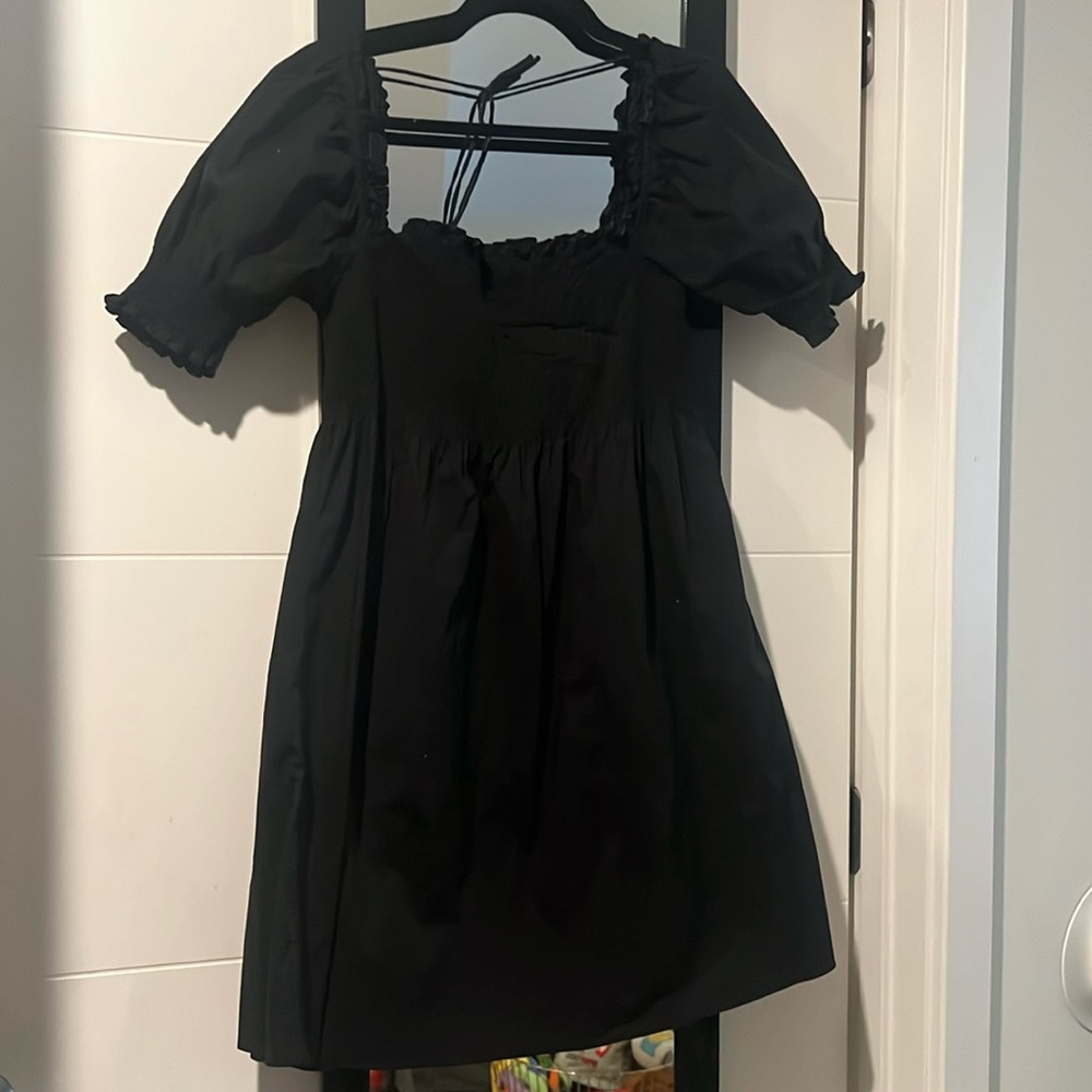 Hill House Athen Nap Dress in black poplin